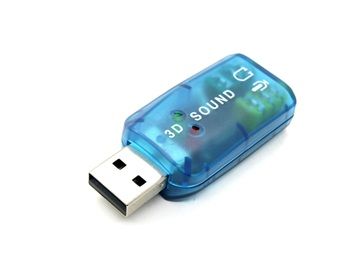 Placa de som USB 3D (azul)